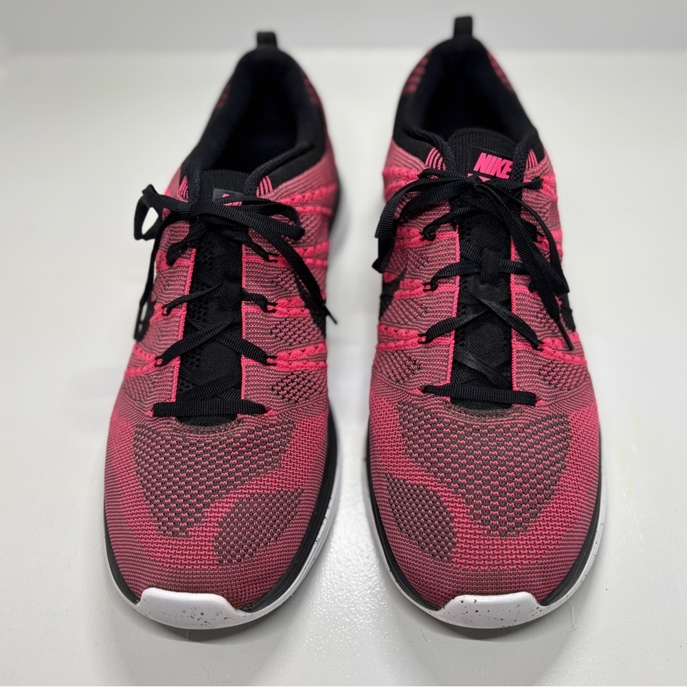 Nike Flyknit One+ Men’s Size 13 Pink Flash Black Lightweight Running Shoes - Picture 3 of 10